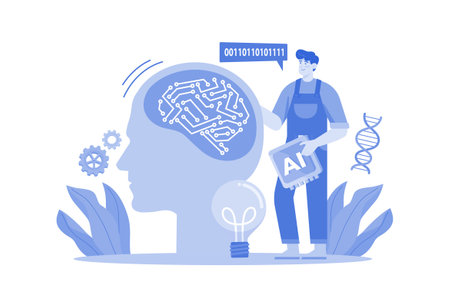 AI Production Illustration concept on white backgroundのイラスト素材