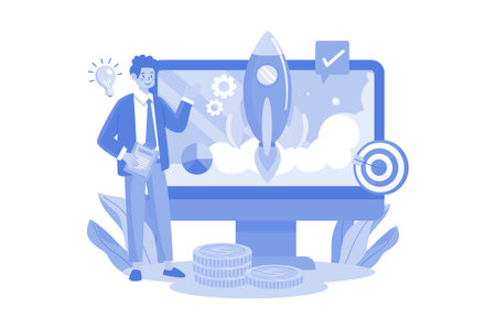Businessman working on business startupのイラスト素材