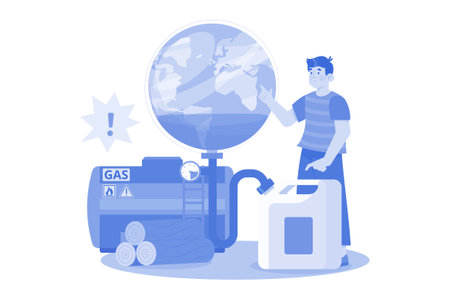 Natural Resource Depletion Illustration concept on a white backgroundのイラスト素材