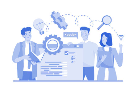 Business Task Management Illustration concept on a white backgroundのイラスト素材