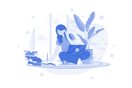 Woman Working At Homeのイラスト素材