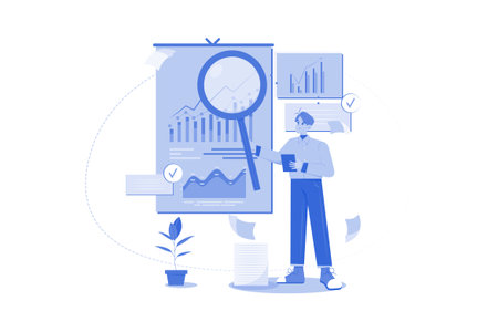 Title Analyst conducting property title research.のイラスト素材