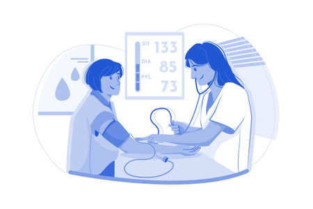Nurse Checking Blood Pressureのイラスト素材