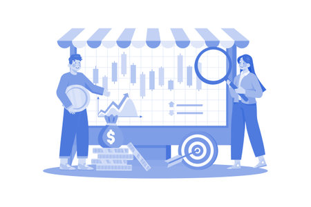 NFT marketplace Illustration concept on a white backgroundのイラスト素材