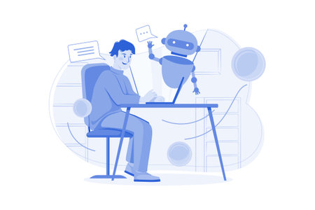 Cryptocurrency Trading Bot Illustration concept on white backgroundのイラスト素材
