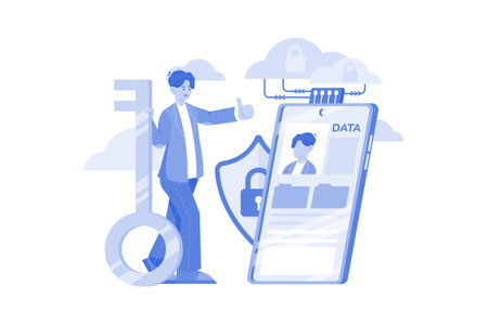 Cloud data security Illustration concept on white backgroundのイラスト素材