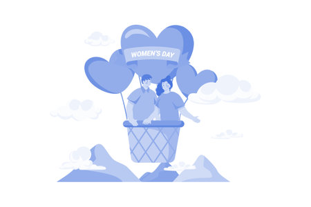 Women's Day Illustration concept on white backgroundのイラスト素材