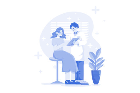 Routine health checkup Illustration concept on white backgroundのイラスト素材