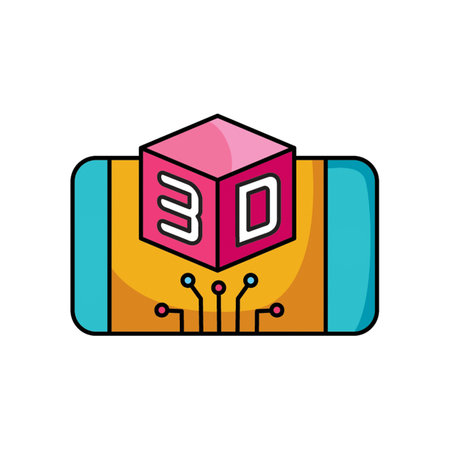 3D Mobile Technology Iconのイラスト素材