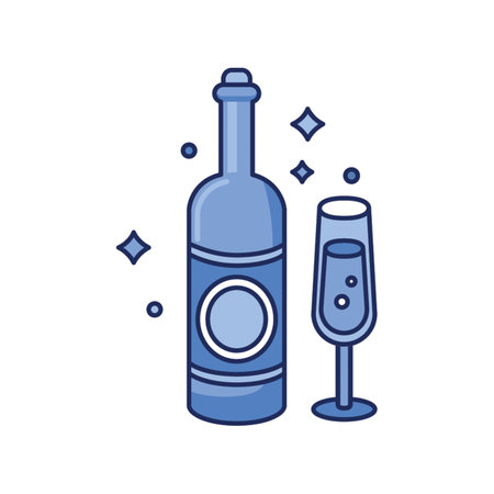 Champagne Iconのイラスト素材