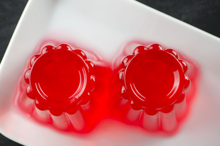 Top view of strawberry jelly.の写真素材