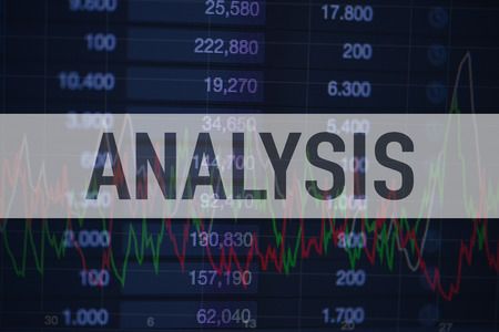 Background of numbers and trading charts with the word Analysis written above. Economy.の写真素材