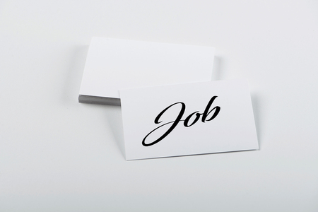 Business card concept with the word Job. Isolated. Mockup. の写真素材