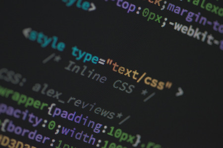 Lines of code of a software with several colors. Software conceptの写真素材