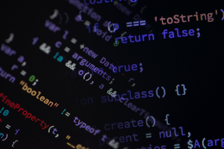 Lines of code of a software with several colors. Software concept