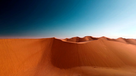 Sand dunes in the Sahara Desert, Merzouga, Moroccoの写真素材