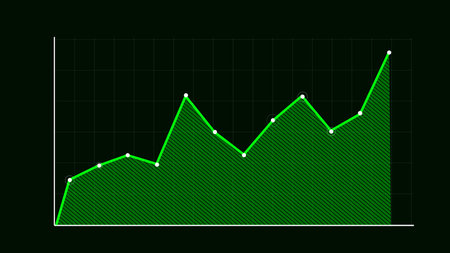 Green graph on dark background. Vector stock illustration. Eps 10.の写真素材