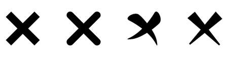 Cross sign set. Wrong mark collection.のイラスト素材