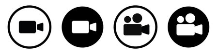 set of black and white buttonsのイラスト素材