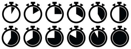 Timers icon on transparent background. Isolated vector elements. Stopwatch symbolのイラスト素材