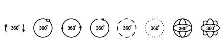 360 degree views of vector circle icons set isolated from the backgroundのイラスト素材