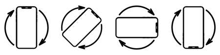 Rotate mobile phone. Device rotation symbol vector illustrationのイラスト素材