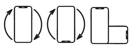 Rotate mobile phone. Device rotation symbol vector illustrationのイラスト素材