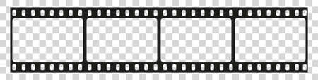 Film strip isolated vector icon. Retro picture with film strip icon. Film strip roll.のイラスト素材