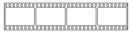 Film strip isolated vector icon. Retro picture with film strip icon. Film strip roll.のイラスト素材