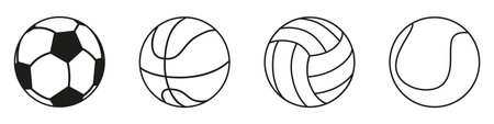 Sport balls set. Ball icons.Vector.のイラスト素材