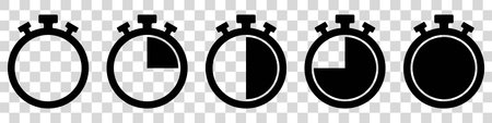 Timers icon on transparent background. Isolated vector elements. Stopwatch symbolのイラスト素材