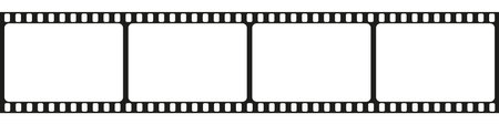 Filmstrip. Video film strip roll. Filmstrip classical frames. Blank photo frames.のイラスト素材