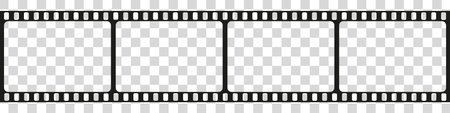 Filmstrip. Video film strip roll. Filmstrip classical frames. Blank photo frames.のイラスト素材