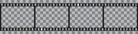 Filmstrip. Video film strip roll. Filmstrip classical frames. Blank photo frames.のイラスト素材