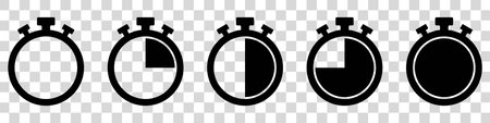 Timers icon on transparent background. isolated vector elements. stop watch symbol.のイラスト素材