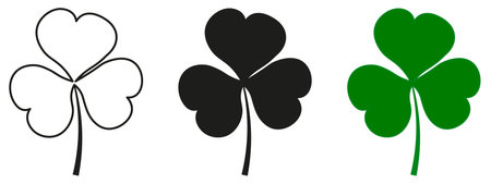 four-leaf clover isolated on a white background. vector illustrationのイラスト素材
