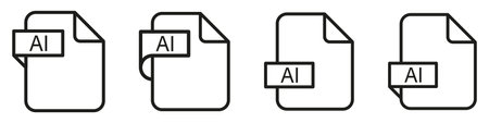 Ai file format document type colored icon.のイラスト素材