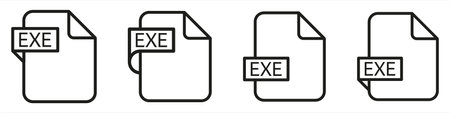 EXE file format document type colored icon.のイラスト素材