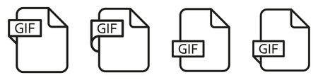 GIF file format document type colored icon.のイラスト素材