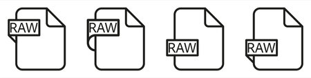 RAW file format document type colored icon.のイラスト素材
