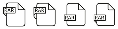 Rar file format document type colored icon.のイラスト素材