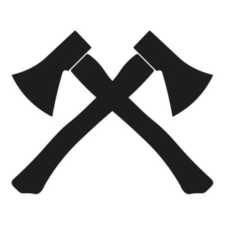 Monochrome vector emblem wooden axのイラスト素材