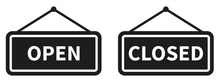 Open and closed sign set. Vectorのイラスト素材