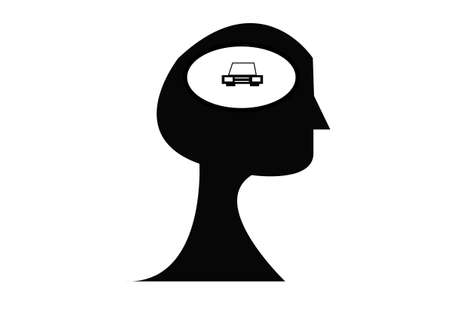 A car in mind silhouette vector designのイラスト素材