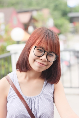 Smiling women look good expexting and smiling and look great visionの写真素材