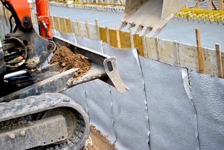 construction site with safety support