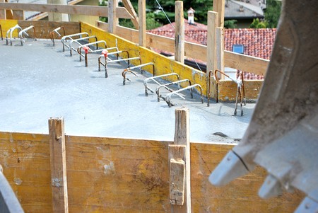 construction site with safety support