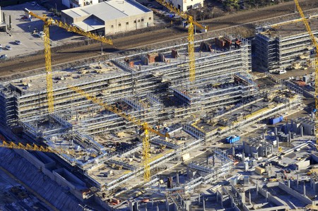 construction site with safety support