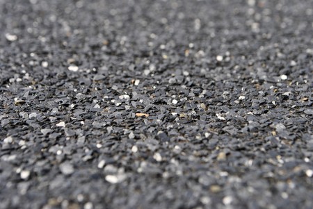 texture slivers of asphalt and rubber used as roof coveringの写真素材