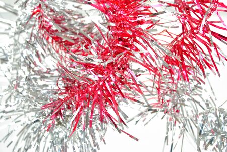 wire silver glittering Christmas decorationsの写真素材